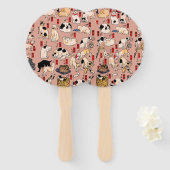 日本猫浮世絵おもしろい子猫 ハンドファン (正面&裏面)