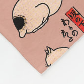 日本猫浮世絵おもしろい子猫 フリースブランケット (角)