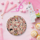 日本猫浮世絵おもしろい子猫 ペーパープレート (パーティー)