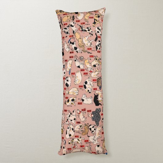 日本猫浮世絵おもしろい子猫 ボディピロー (裏面 (縦))