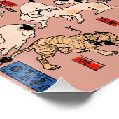 日本猫浮世絵おもしろい子猫 ポスター (コーナー)