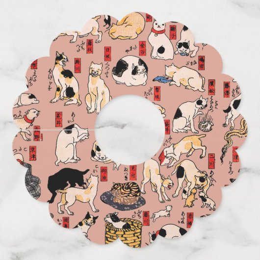 日本猫浮世絵おもしろい子猫 ワイングラスタグ (裏面)