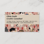 日本猫浮世絵おもしろい子猫 名刺 (正面)