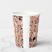 日本猫浮世絵おもしろい子猫 紙コップ (右)