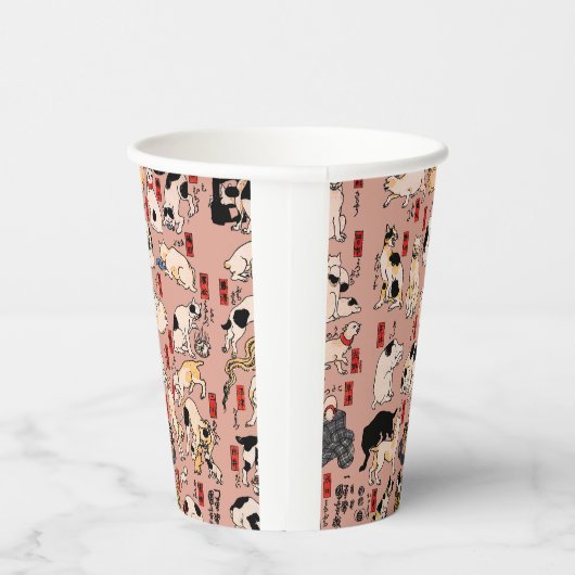 日本猫浮世絵おもしろい子猫 紙コップ (右)