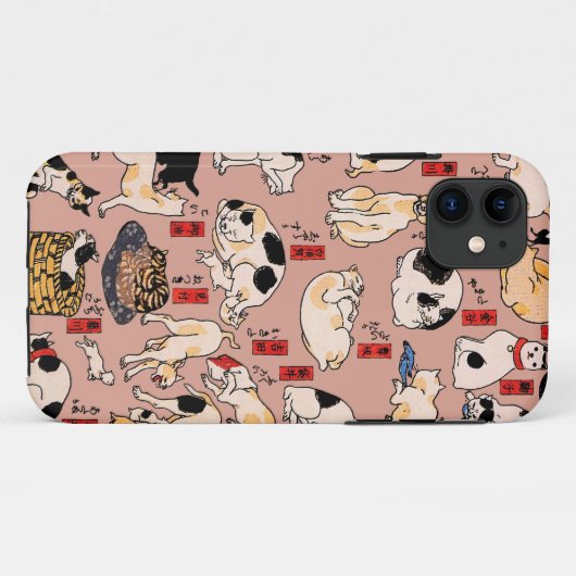日本猫浮世絵おもしろい子猫 Case-Mate iPhoneケース (裏面(横))