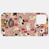 日本猫浮世絵おもしろい子猫 iPhoneケース (裏面横)