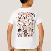 日本猫浮世絵おもしろい子猫 Tシャツ (裏面)