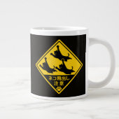 日本猫警告サイン – 「猫が飛び出す可能性があります」 ジャンボコーヒーマグカップ (右)