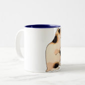 日本猫、国芳の日本のな猫、Kuniyoshi、Ukiyo-e ツートーンマグカップ (正面左)