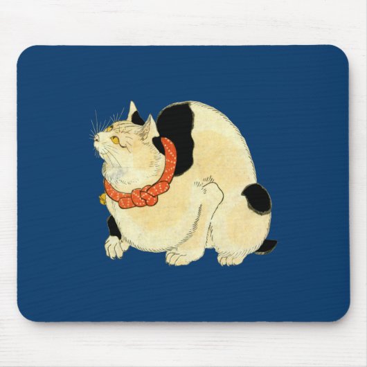 日本猫、国芳の日本のな猫、Kuniyoshi、Ukiyo-e マウスパッド (正面)