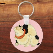 日本猫、国芳日本の猫、国芳、浮世絵 キーホルダー (正面)