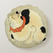 日本猫、国芳日本の猫、国芳、浮世絵 ラウンドクッション (裏面)