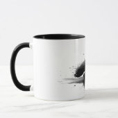 日本画の墨絵鶴 禅アート コーヒーマグ マグカップ (左)