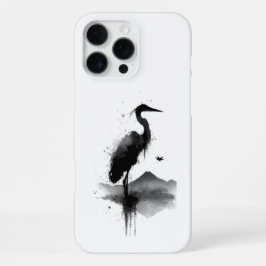 日本画水墨画の鶴の禅柄のスマホケース iPhone 16 PRO MAXケース