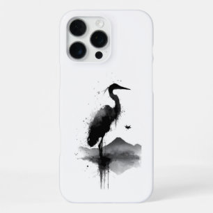 日本画水墨画の鶴の禅柄のスマホケース iPhone 16 PRO MAXケース