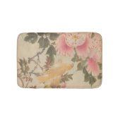 日本画、美しい花鳥画 バスマット (正面)