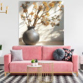 日本禅フローラ融合陶器花器 キャンバスプリント (インサイチュ (リビング))