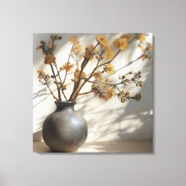 日本禅フローラ融合陶器花器 キャンバスプリント