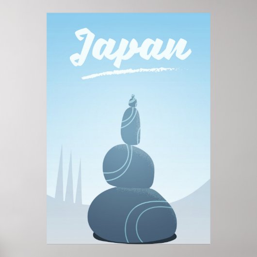 日本立石が積み重ねられた風景。 ポスター (正面)