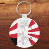 日本竹柄コラージュアジアの花 キーホルダー (正面)