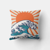 日本素晴らしの波のポスター クッション (裏面)