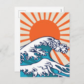 日本素晴らしの波のポスター シーズンポストカード (正面/裏面)