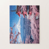 日本絵を描春美しい ジグソーパズル (縦)