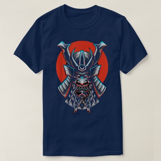 日本美術の侍の仮面 Tシャツ (デザイン正面)