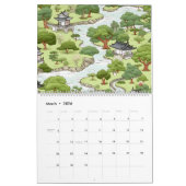 日本美術フォーク新年 カレンダー (3月 2026)