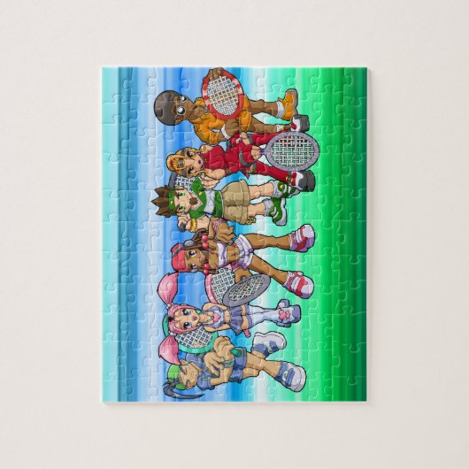 日本製アニメのテニスのキャラクター ジグソーパズル (縦)