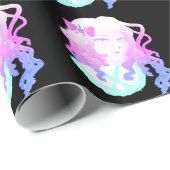 日本製アニメのヒップスターのかわいいのパステル調の気色悪くかわいい女の子 ラッピングペーパー (ロールコーナー)