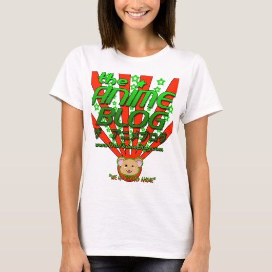 日本製アニメのブログt tシャツ (正面)