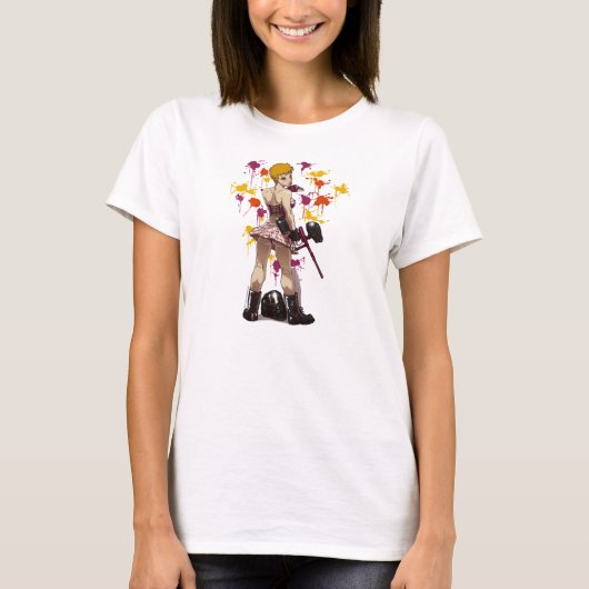 日本製アニメのペイントボールの女の子のTシャツ Tシャツ (正面)
