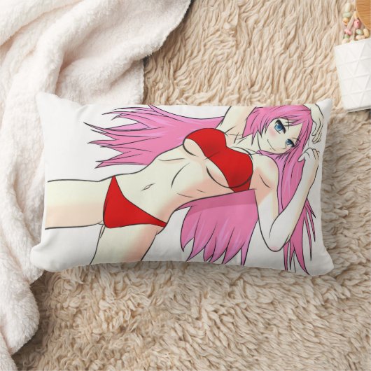 日本製アニメの女の子の枕 ランバークッション (ブランケット)