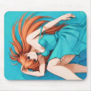 日本製アニメの女の子の水彩画の芸術 マウスパッド