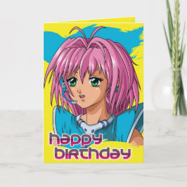 日本製アニメの女の子の誕生日 カード