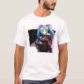 日本製アニメの女の子のTシャツ Tシャツ (正面)