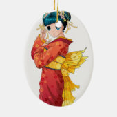 日本製アニメの芸者 セラミックオーナメント (裏面)