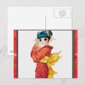 日本製アニメの芸者 ポストカード (正面/裏面)