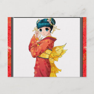 日本製アニメの芸者 ポストカード
