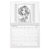 日本製アニメの落書きの(占星術の)十二宮図の着色のカレンダー カレンダー (2月 2017)