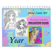 日本製アニメの落書きの(占星術の)十二宮図の着色のカレンダー カレンダー (カバー)