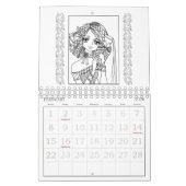 日本製アニメの落書きの(占星術の)十二宮図の着色のカレンダー カレンダー (2月 2026)