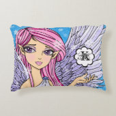 日本製アニメの雪の天使のPersonalizabelの芸術のプリント アクセントクッション (正面)