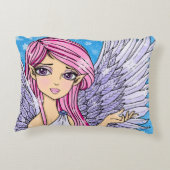 日本製アニメの雪の天使のPersonalizabelの芸術のプリント アクセントクッション (裏面)