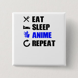 日本製アニメファンは睡眠の日本製アニメの繰り返しを食べます 缶バッジ