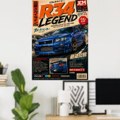 日本製スポーツカー ビンテージ ポスター | 富士山輪 (ホームオフィス)