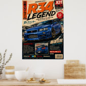 日本製スポーツカー ビンテージ ポスター | 富士山輪 (キッチン)