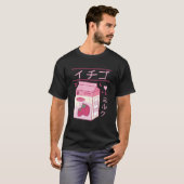 日本語いちごミルク飲料かわいい漢字ベイパーウェーブ Tシャツ (正面フル)